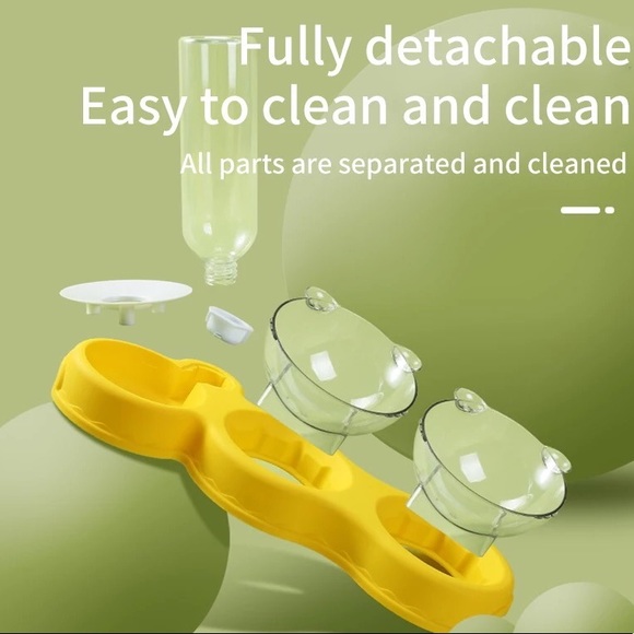 ♣︎HP cat pet food water bowl 3 in 1 set feeder automatic water bottle Bear - Picture 8 of 13